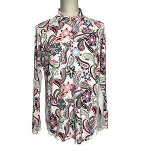 Sansoleil Paisley Floral Golf UPF 50+ 1/4 Zip Pullover Women's XL